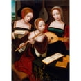 thumbnail image 2 of Master of the Female Half-Lengths 14x18 Gold Ornate Wood Frame and Double Matted Museum Art Print Titled - Three Musicians (circa 1530), 2 of 4