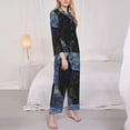 thumbnail image 4 of Disketp Pajamas Set Long Sleeve Sleepwear Womens Button Down Nightwear Pj Sets-Shambhala Cat, 4 of 9