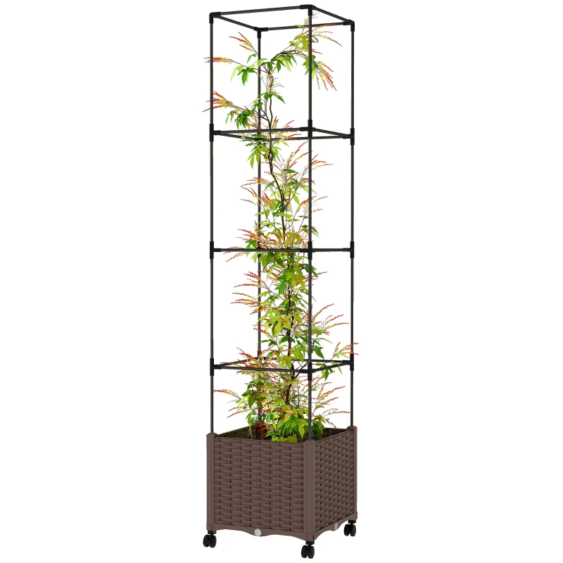 Plant Cage Raised Garden Bed Mobile Trellis Plant Bed
