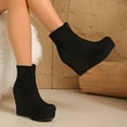 thumbnail image 6 of KANG Ankle Boots Chunky Low Heel Round Toe Slip On Style Booties For Casual Comfort And Fashion Everyday Wear Black 36, 6 of 9