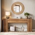 thumbnail image 6 of Tribesigns 71-inch Long Console Table for Entryway, Farmhouse Sofa Console Behind Couch, Walnut Brown, 6 of 9