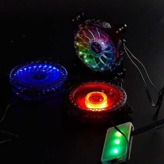 Ventiladores de caja de computadora de 120 mm para escritorios Ventilador de enfriamiento de PC de Cpu silencioso Rgb ajustable ShuxiuWang 8390606115126