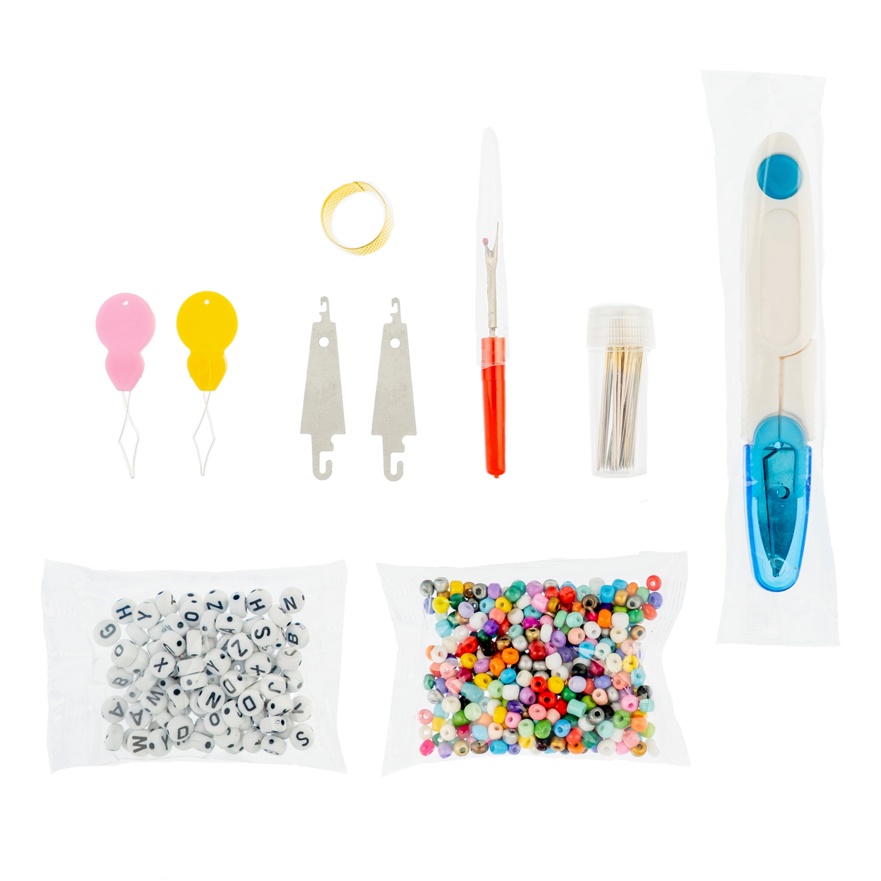 John Bead DIY Craft Embroidery Floss Kit with Organizer Box for Beginner, Included 50 Colors of Threads, Letter Beads, Cross Stitch Kits Christmas Gifts