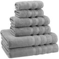 thumbnail image 5 of American Soft Linen Turkish 6 Piece Towel Set, 100% Cotton Premium Soft Bathroom Towels, Light Grey, 5 of 9
