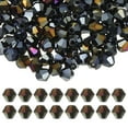 thumbnail image 1 of Cuentas de cristal en forma de bicono Uxcell de 4 mm, 400 piezas, cuentas facetadas de vidrio para hacer joyas, negro oscuro, 1 of 6