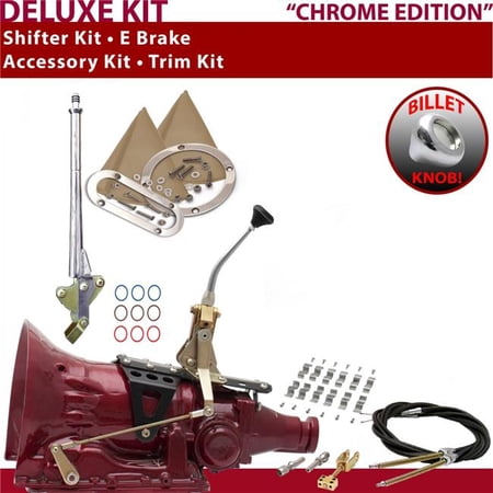 American Shifter C4 Shifter Kit Chrome 8 in. E Brake Cable Clamp Trim Kit for ECF42
