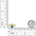 thumbnail image 6 of Gem Stone King 18K Yellow Gold Plated Silver Green Malachite and White Moissanite 3 Stone Engagement Ring for Women | 2.08 Cttw | Oval 8X6MM | Round 2MM | Gemstone Birthstone | Size 8, 6 of 6