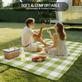 thumbnail image 4 of Green Plaid Outdoor Rug 6x9 Ft - Reversible Patio Rug Outdoor Camping Rugs, Gradient Geometric Buffalo White Checkered Washable Indoor Outdoor Area Rugs, Non-Slip Outdoor Carpet Runner for Deck/Porch, 4 of 8
