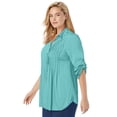 thumbnail image 3 of Woman Within Plus Size Rayon Pintucked Effortless Tunic Blouse, 3 of 5