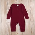 thumbnail image 3 of Newborn Baby Solid Color Jumpsuit Spring and Autumn Long-Sleeved Clothes Set Girls Boys Cotton Jumpsuit 0-24M, 3 of 8