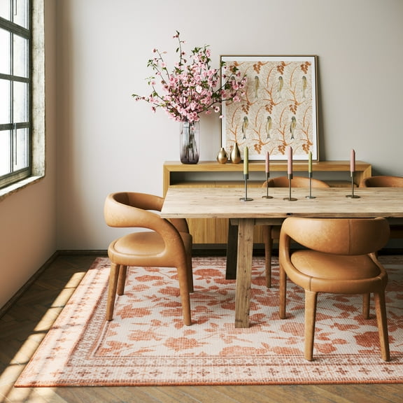 Rugs USA x Padma Lakshmi Botanica Hand-Tufted Botanical Wool-Blend Rug, 9' 6" x 13' 6", Botanica Orange