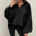 thumbnail image 4 of Timegard Sweatshirts Oversize pour Femmes Manches Longues Bouton Col à Revers Pull-Over Automne Hiver 2024 Hauts Amples, 4 of 7