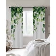 thumbnail image 4 of Green Leaves Kitchen Curtains Pastoral Spring Nature Vines Aesthetic Cafe Short Curtains for Bathroom Blackout Window Curtain Grommet Small Window Treatment Drapes for Bedroom Living Room 42"x45"x2, 4 of 9