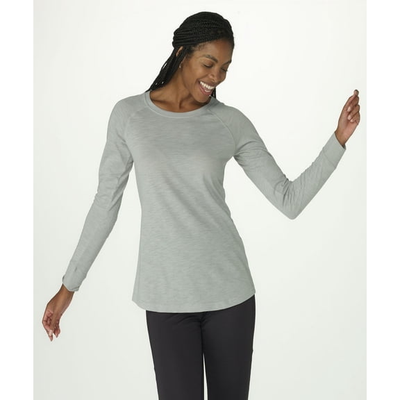 Boxercraft BW3166 Women's Solid Preppy Patch Tee-Oxford Heather-L