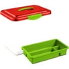 Sterilite Gift Bow Box, Set of 6, Brilliant Red/Everglade Green