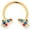 Red/Green/Sky Blue, variant on 16G 316L Stainless Steel Horseshoe Circular Barbell Earring Beauty Bug Blue Cartilage Septum Ring 3/8"