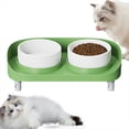 thumbnail image 4 of Cuenco Elevado Inclinado Platos Altos para Gatos Comedero Ergonómico para Mascotas Sin Estrés Elevados para Gatos con Soporte Antideslizante Verde, 4 of 5