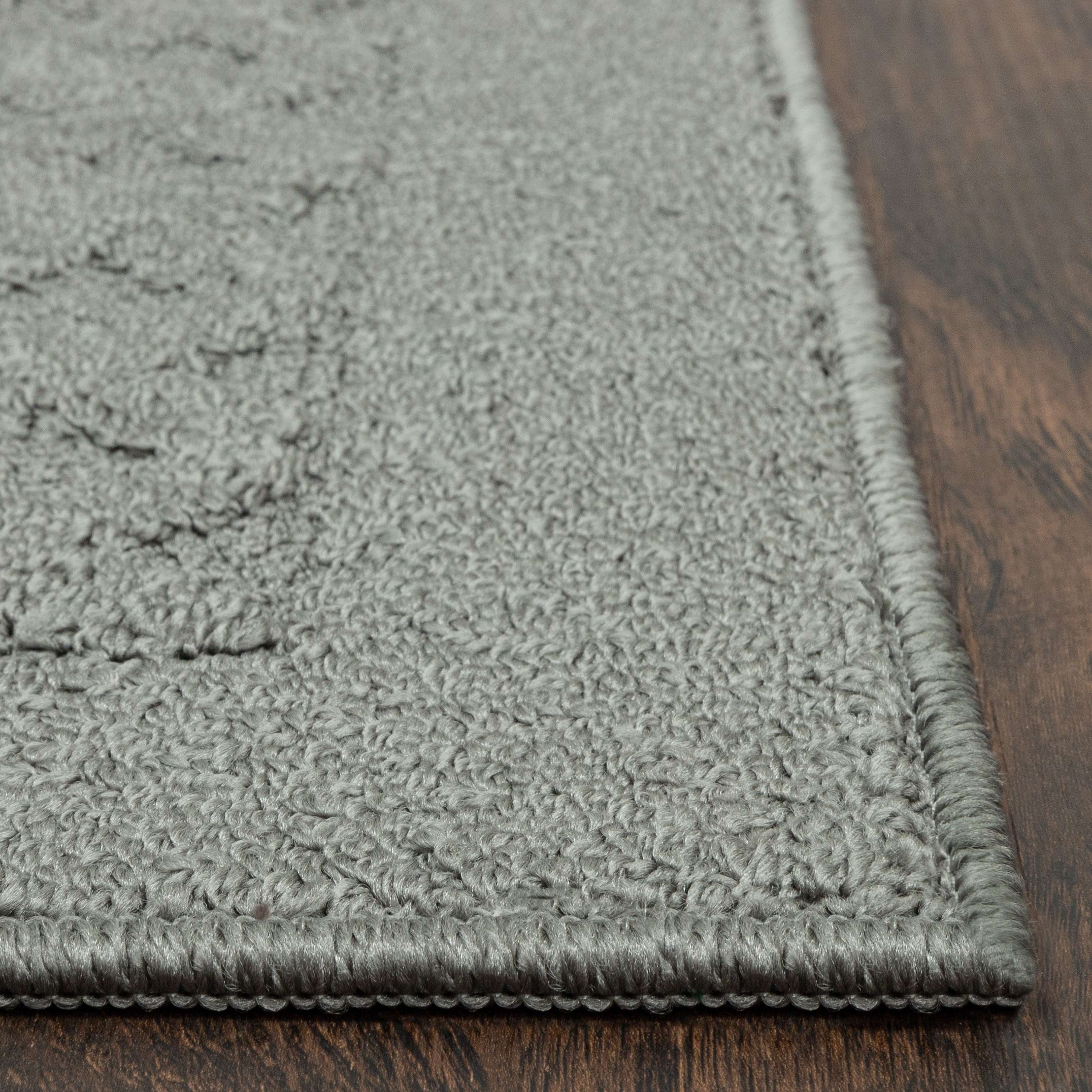 Mainstays Dylan Solid Diamond Olefin Pewter Gray Indoor Area Rug Set, 3 Piece