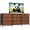 Brown, variant on Accreate 63" TV Stand with 9 Fabric Drawers and Wooden Top, Metal Frame Media Console Storage Organizer for Bedroom or Living Room, 27" Deep