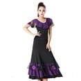 thumbnail image 7 of Women Sequin Flower Embroidered Skirt Flamenco Ballroom Practice Dress Big Swing Skirts Dance Performance Skirt for Women Girls, 7 of 7