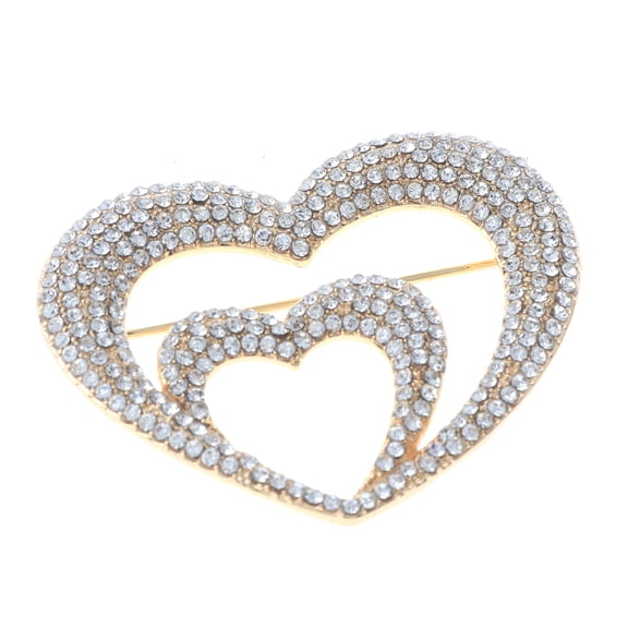 Crystal Heart Brooch