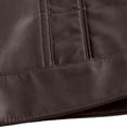 thumbnail image 4 of StSilkitty Men's Leather Jacket Solid Color Long Sleeve Full Zip up Collared Leather Jackets Coat with Pockets, 4 of 8
