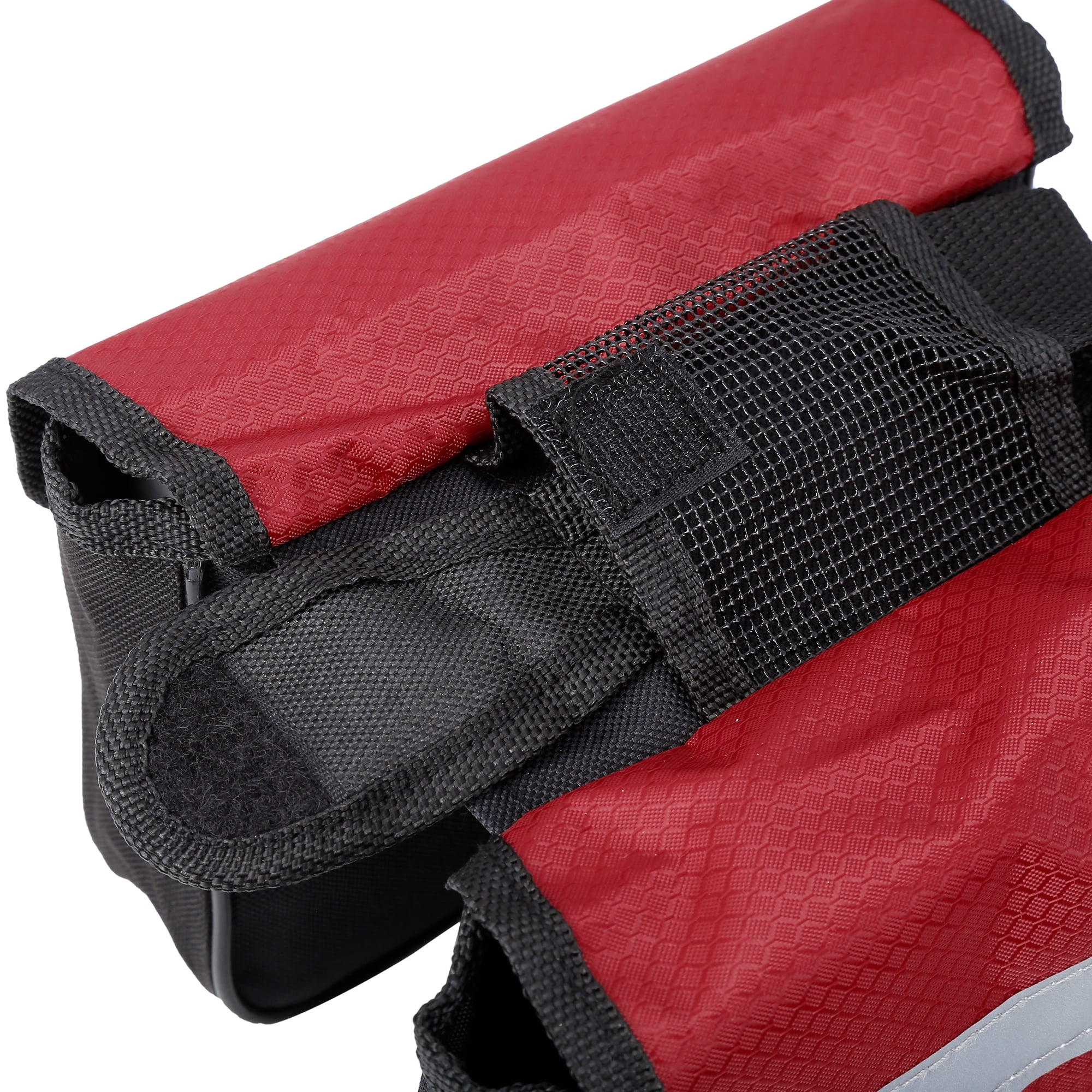 Unique Bargains 7.09x5.91x5.91in Bike Saddlebag Frame Bag Tool Pouch Black Red