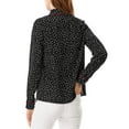 thumbnail image 4 of MODA NOVA Junior's Long Sleeve Button Down Polka Dots Shirt Black XL, 4 of 6