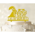 thumbnail image 1 of Mr & Mrs Wedding Cake Topper Personalized Yellow Cake Topper Color Option Available 5-7 Inches Wide, 1 of 1