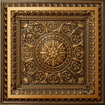Dundee Deco's Victorian Antique Gold Floral Glue Up/Drop In Ceiling Panels, 2 ft. X 2 ft. (4 sq ft.) each, Pack of 50