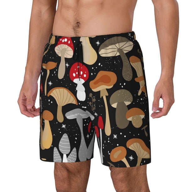 Balery Various Mushrooms Bañador para hombre, shorts de playa de secado rápido con entrepierna y forro de compresión-XX-Large