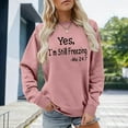 thumbnail image 2 of Arlun Yes I Am Still Freezing Sweatshirts Women Long Sleeve Fashion Letter Printed Soft Comfort Hoodless Tops Plus Size Funny Saying Casual Pullovers Tops Pink L, 2 of 4