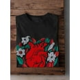 thumbnail image 3 of Realistic Heart W Flowers T-Shirt Men -Image by Shutterstock, Male Medium, 3 of 4