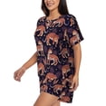 thumbnail image 2 of "Wukai Leopard Print Women's Pajama Set - Short-Sleeve Top and Shorts with Elastic Waistband and Pockets for Loungewear, Yoga, and Casual Wear-4X-Large, 2 of 8