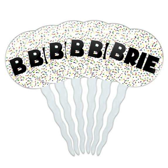 Brie Cupcake Picks Toppers - Set of 6 - Mutlicolored Speckles