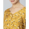 thumbnail image 6 of MoomayaWomens PrintedV-Neck Viscose Top,Puff Sleeves, Lightweight, Chic Summer Blouse Top, 6 of 8