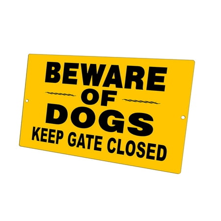 KuzmarK Yard Lawn Fence Sign - Beware Of Dogs Keep Gate Closed