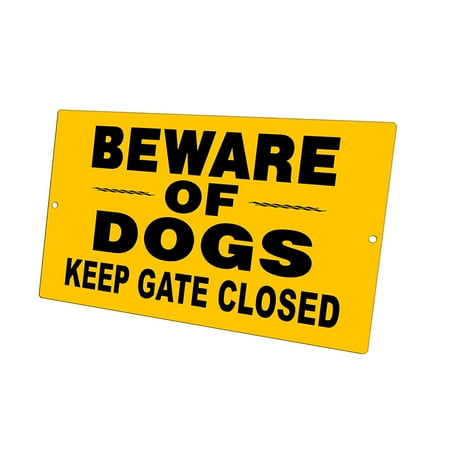 KuzmarK Yard Lawn Fence Sign - Beware Of Dogs Keep Gate (Best Way To Keep Dog In Yard Without Fence)