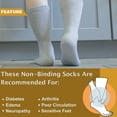 thumbnail image 6 of NevEND 12 Pairs Cotton Diabetic Socks Crew for Men and Women - Non-Binding Extra Wide Neuropathy Socks Grey X-Large, 6 of 6