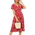 thumbnail image 2 of Luiryar Women Juniors Floral Chiffon Dresses for Women Flowy Homecoming Cocktail Dress Casual Beach Sun Dress, 2 of 7