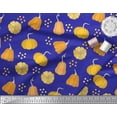 thumbnail image 3 of Soimoi Blue Poly Georgette Fabric Pumpkin Vegetable Print Fabric by Yard 52 Inch Wide, 3 of 3