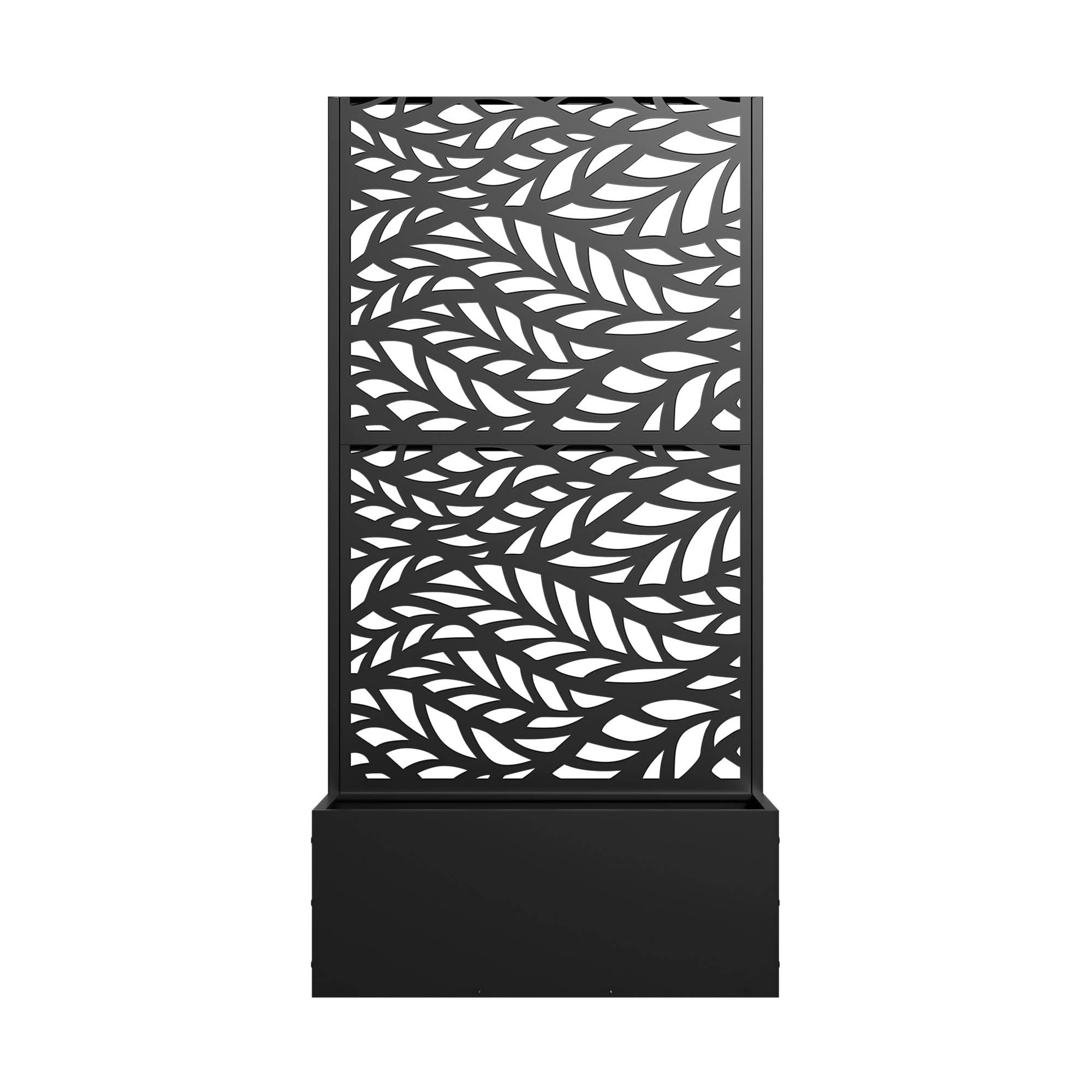 MAYEERTY 2 Panels Metal Rectangular Raised Garden Bed with Trellis Outdoor Planter Patio Backyard Vertical Climbing Plant Grow Box, 59×29.5×11.8in