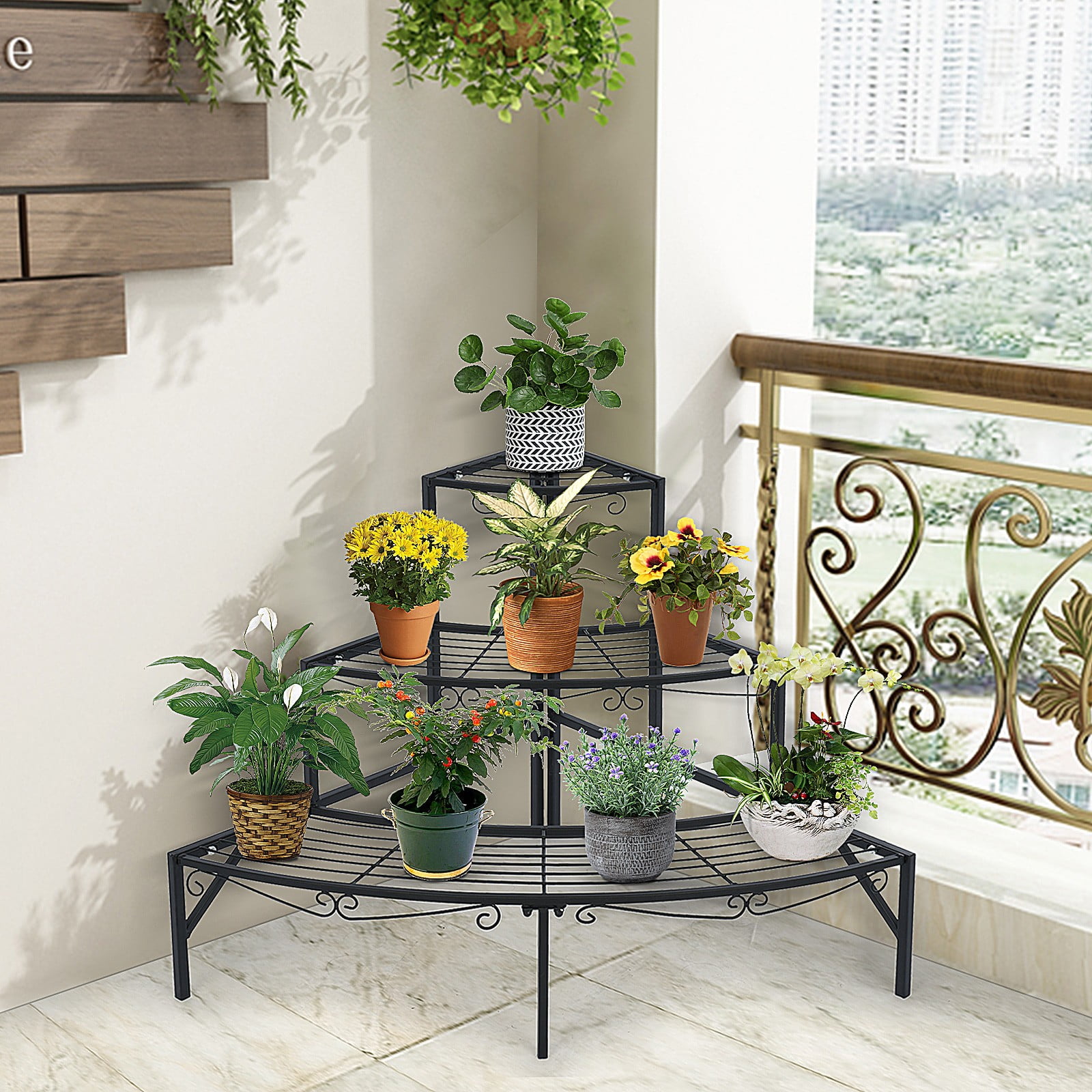  Ruichang Corner Shelf Stand 3 Tier - Corner Stand for