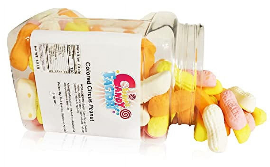 Sarah's Candy Factory Assorted Circus Peanuts Marshmallow | Spangler Retro Candy in a jar, 1.5 Lbs