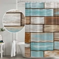 thumbnail image 4 of Blue Brown Vintage Shower Curtain Set - 48" x 72" Washable Bathtub Curtain with 12 Hooks, Retro Farmhouse Elegant Pastoral Waterproof Fabric Stall Shower Curtains for Bathroom/Bathtub Décor, 4 of 6