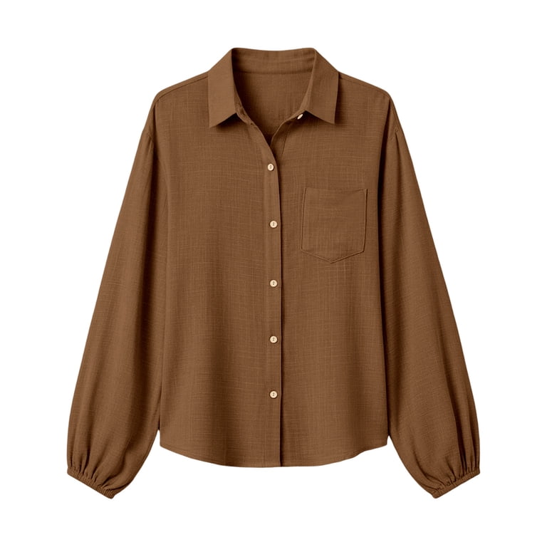 Zynoxe Button Down Shirts for Women Trendy Classic Lapel Collar