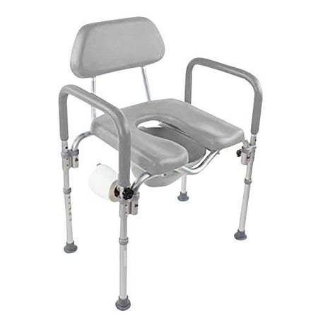 Platinum Health DIGNITY Ultra Premium Padded Commode Shower Chair Adjustable Height COMFORT includes Toilet Paper (Best Comfort Height Toilet)
