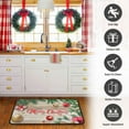 thumbnail image 4 of 2 Pcs Christmas Kitchen Rugs and Mats for Floor Non-Slip Backing Mat Merry Christmas Kitchen Decor Anti Fatigue Kitchen Rug Sets with Runner Xmas Decor (Christmas 02, 17"x47.2"+17"x30"), 4 of 6