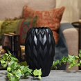 thumbnail image 2 of Urban Trends Collection 21427 4 Piece Small Gloss Black Ceramic Round Vase with Round Lip Embossed Wave Design & Rounded Bottom, 6.00 x 6.00 x 14.25 in., 2 of 2
