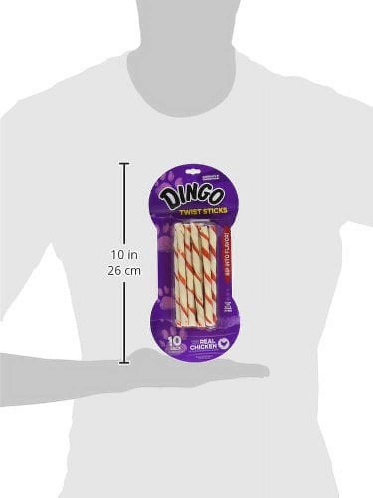 Dingo Twist Sticks Rawhide Chews Made w Real Chicken 10 Count